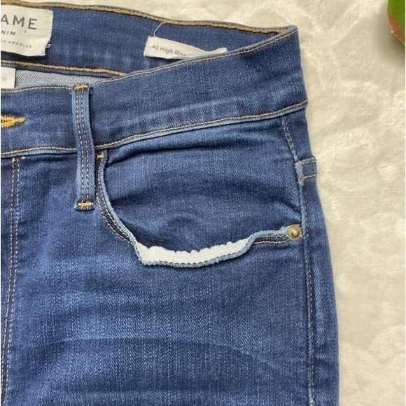 Frame Ali High Rise Cigarette Skinny Jeans in Marathon Wash Womens 29 - Picture 9 of 16